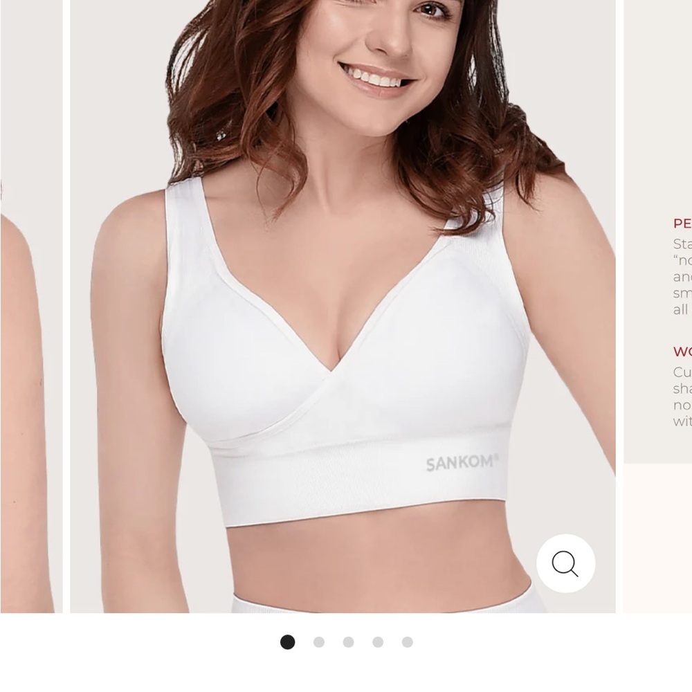 NWT SANKOM White Support & Posture Bra Swiss Made size large